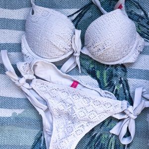 victoria secret bikini crochet white medium